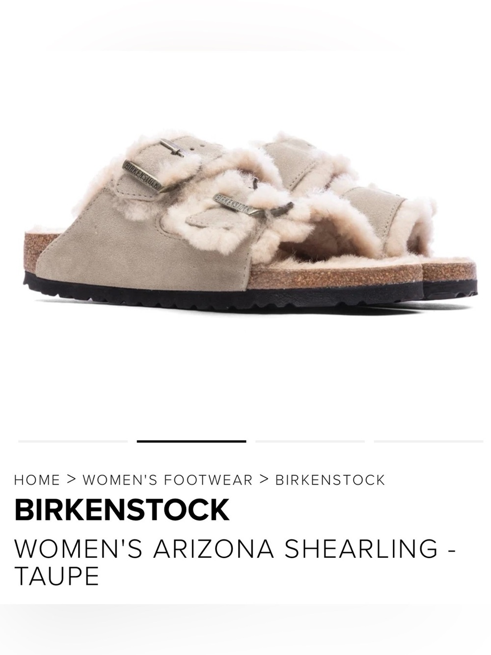 Birkenstock Women's Arizona Shearling Sandal - Beige Taupe